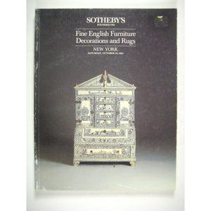 Sothebys Auction Catalog Fine English Furniture Decorations Rugs New York 1984